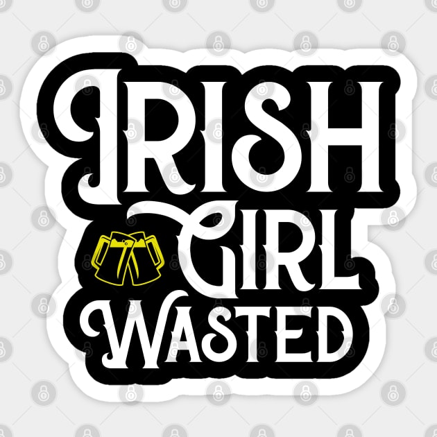 Irish Girl Wasted Funny St. Patrick's Day Sticker by trendingoriginals